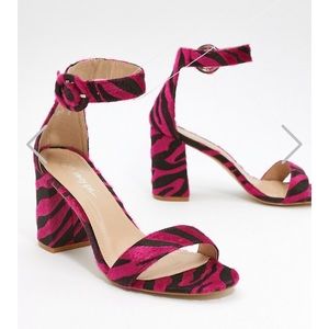 Black & Pink Zebra Heel